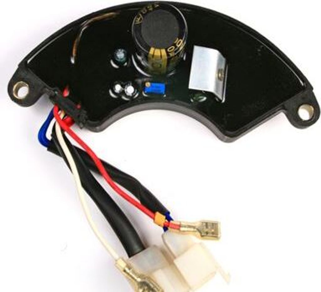 A close-up studio shot of an electronic component with wires.