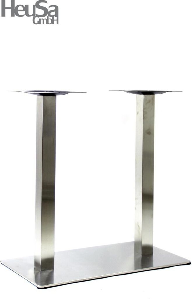 Tischgestell 72 cm Tischfuß doppel Edelstahl Gestell rechteckiger Fuß Frankfurt