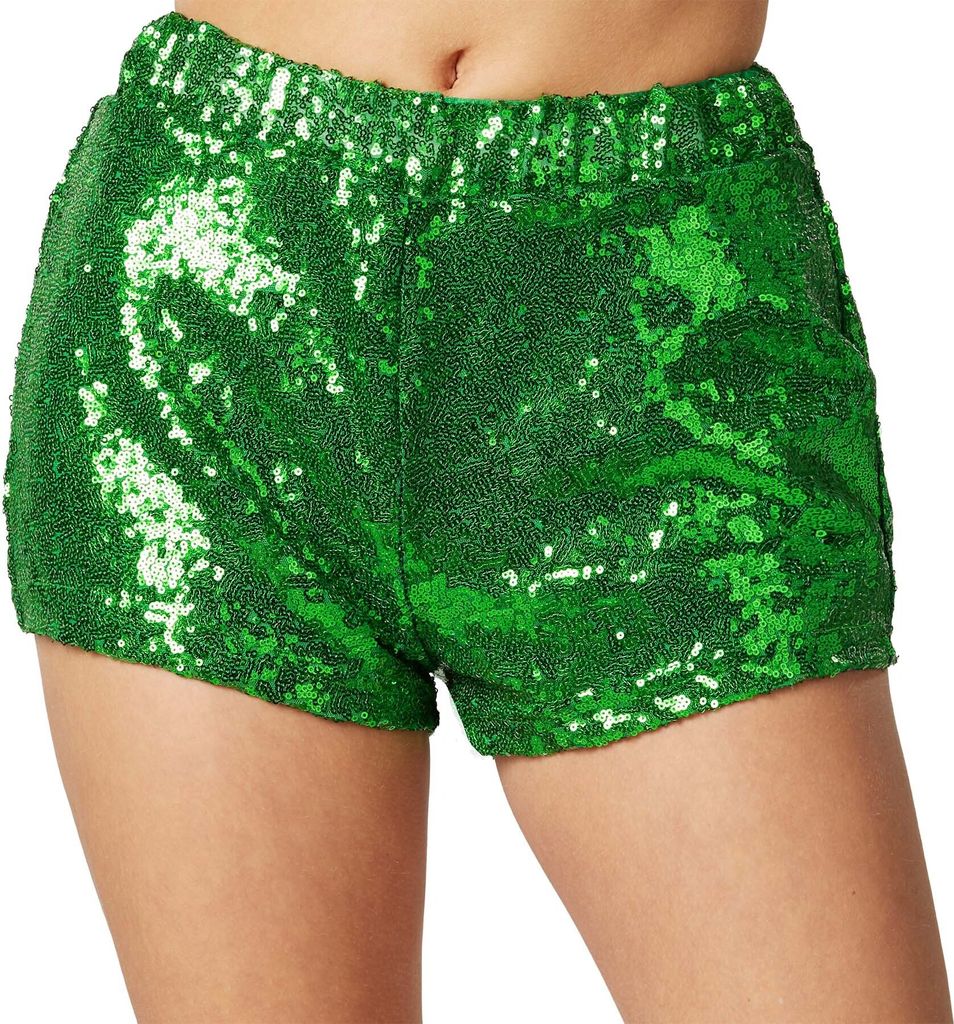 Pailletten-Shorts - grün, S