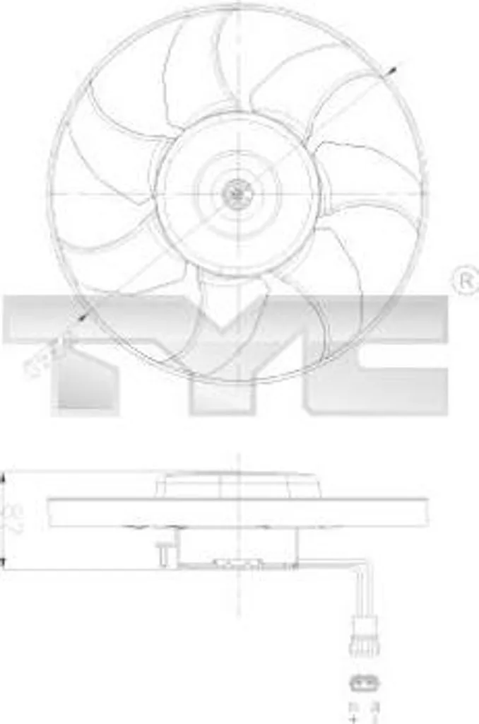 Ventilateur de rechange pour radiateur Volkswagen Transporter IV 12V
