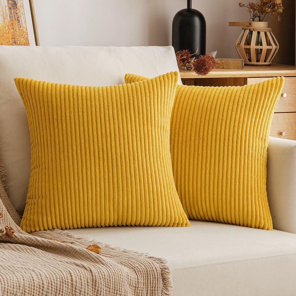 Kissenbezug 40x40 cm Herbst Cord Dekokissen Sofakissen Cordkissenbezug Dekokissenbezug Cord weich dekorativ für Sofa Wohnzimmer Schlafzimmer Stroh...