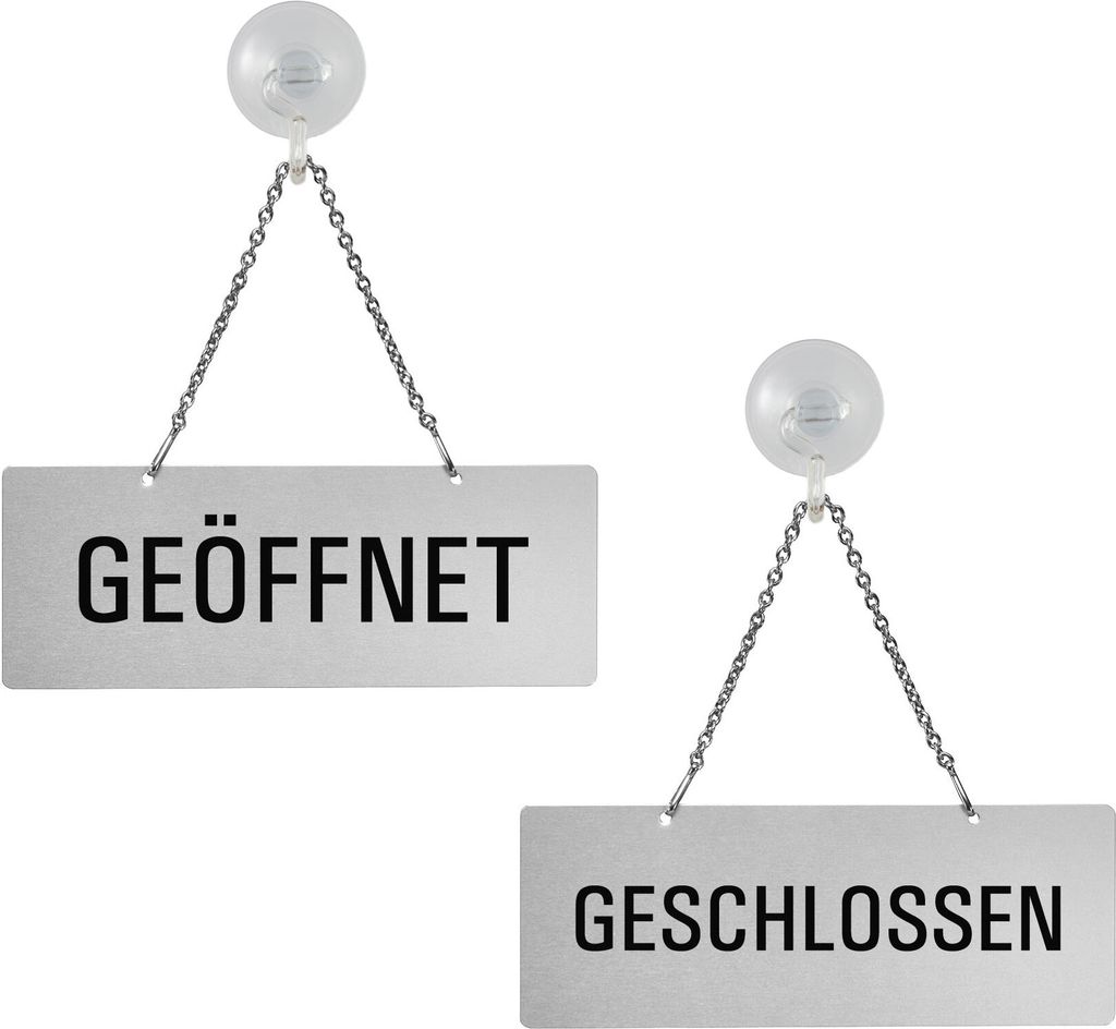 Wendeschild TürhängerHängeschild „Geöffnet/Geschlossen“ mit Saughaken