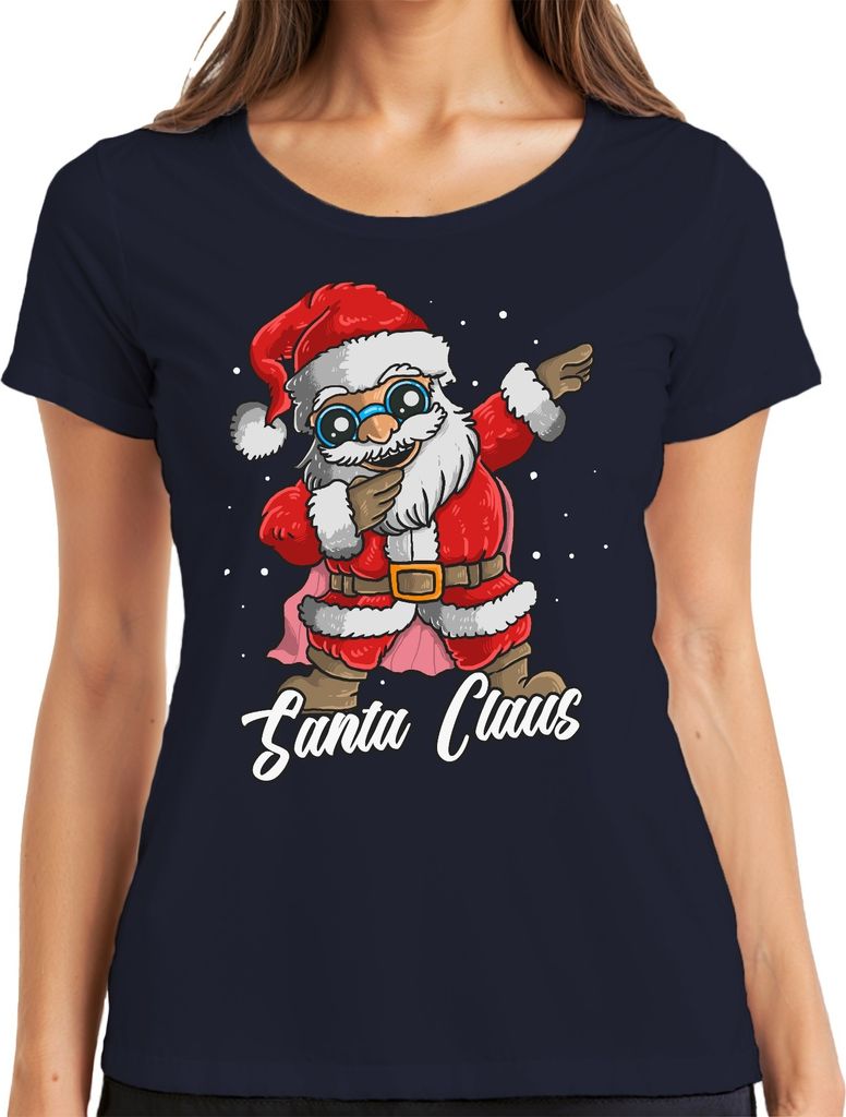 Dabbing Santa Claus - Weihnachten Weihnachtsgeschenk Christmas Damen T-Shirt, Navy, XL