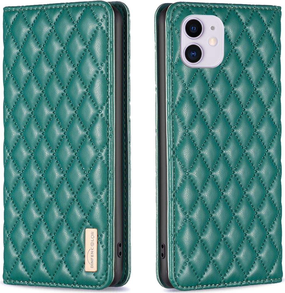 iPhone 11 Hülle, Elegant Bookstyle Flip Leder Kartenfächer Schutzhülle mit Ständer für iPhone 11 Grün