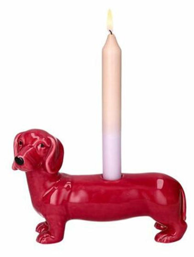 Gift Company Mignon Bougeoir Teckel rose 13,2 cm Image du produit 