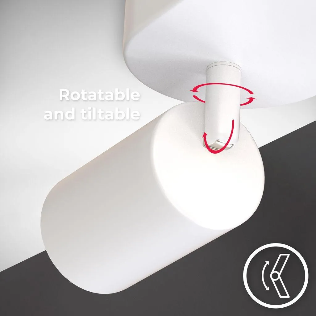 Rampe de Spots Orientables 4 Lumières GU10 Blanc Mat pour Salon - 2