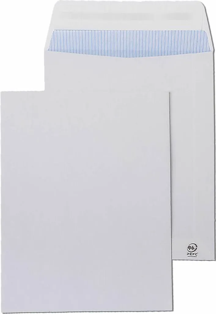 Enveloppes C4 229x324 mm Offset Blanc 100g avec Bande Silicone SAM 148809