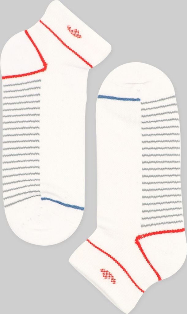 MEGAGROUP Quarter Socken Kurzschaft Frottee 4 Paar 35-39 Low Cut weiß gestreift für Sport