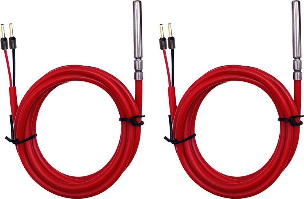 Offgridtec Temperatursensoren 2 Stk. PT1000 mit 2m Kabel Widerstandsthermometer für Solar Heizung und Steuerungstechnik