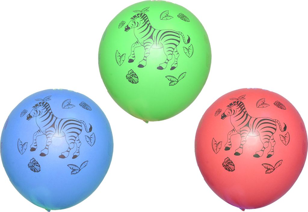 Aufblasbarer Ball 30 cm – 10er-Set, Tiere