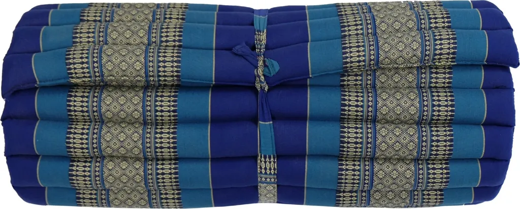 Matelas Yoga et Détente Bleu 200cm - Tapis Kapok pour Lecture et Relaxation