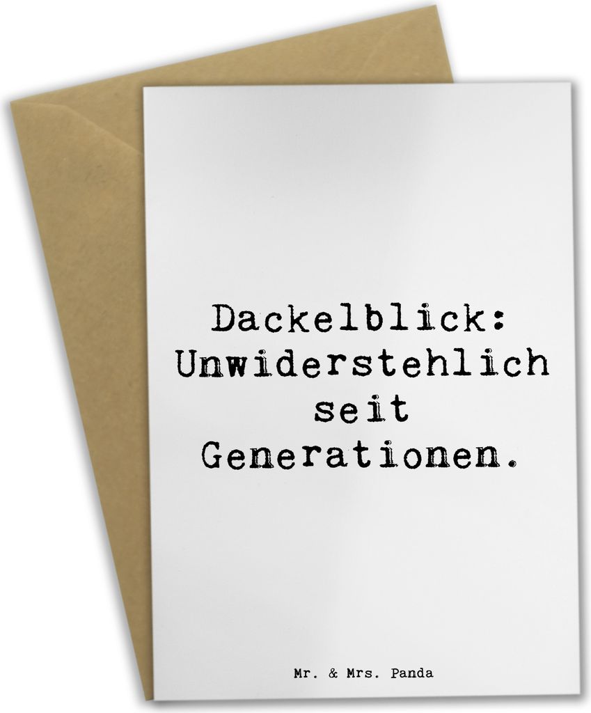 Mr. & Mrs. Panda Glückwunschkarte Spruch Kurzhaardackel Dackelblick - Weiß - Geschenk, Grußkarten, Hundeliebhaber, treue Augen, unwiderstehlich,...