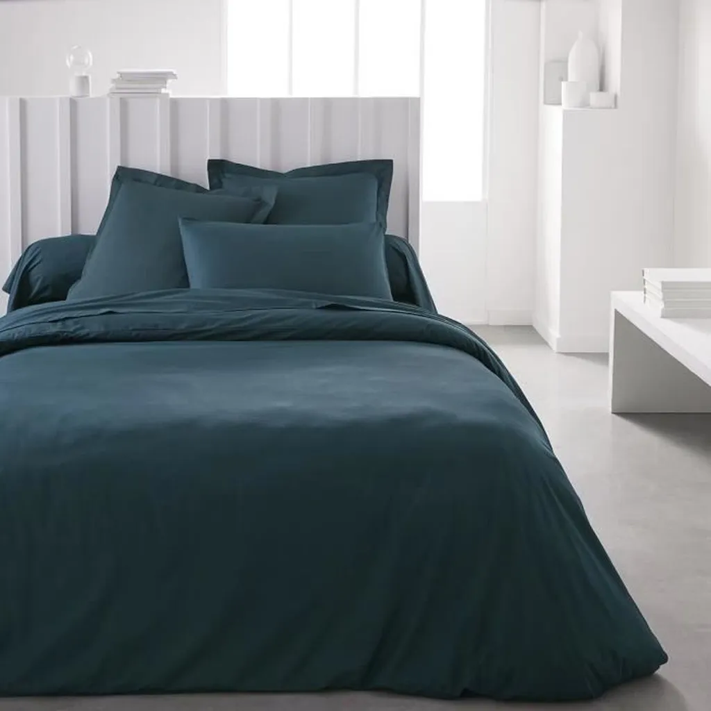 400 fili – Cotone blu navy tinta unita per letto matrimoniale 100% cotone egiziano a , set di 4 pezzi include