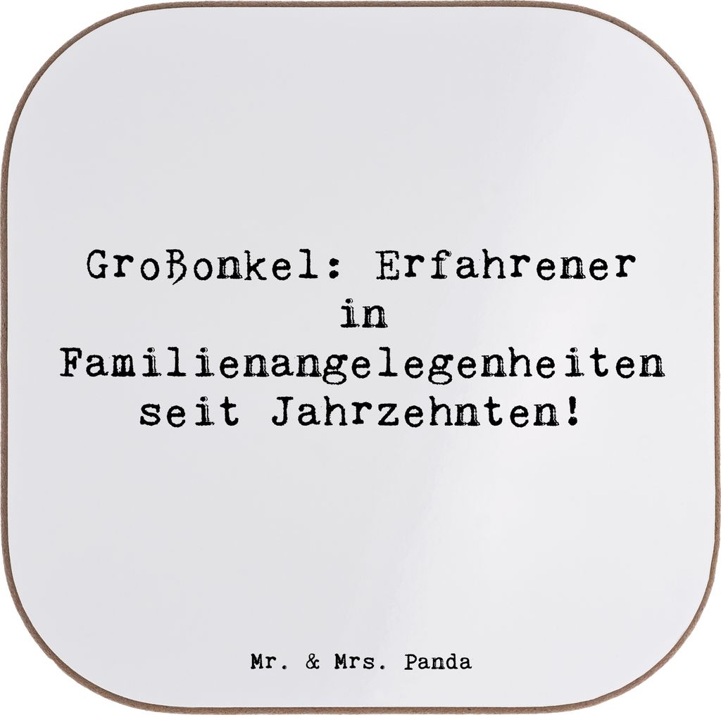 Mr. & Mrs. Panda Personalisierte Untersetzer Großonkel Erfahrung - Weiß - Geschenk, herzerwärmende Sprüche, Familie, Bierdeckel, Weihnachten, b...