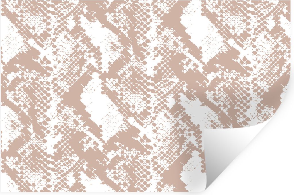 MuchoWow Wandtattoo Wandsticker Wandaufkleber Tiermuster - Schlange - Form - Pastell 60x40 cm Selbstklebend und Repositionierbar - Wierderverwend...
