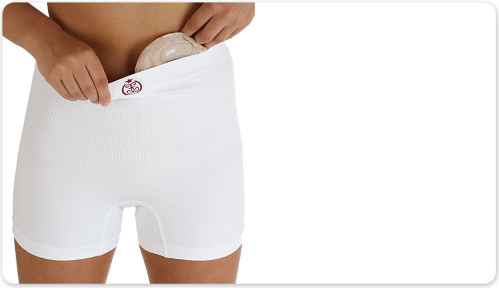 Stoma Boxer Supporto extra alto livello 1, bianco, XL/2XL Immagine del prodotto 