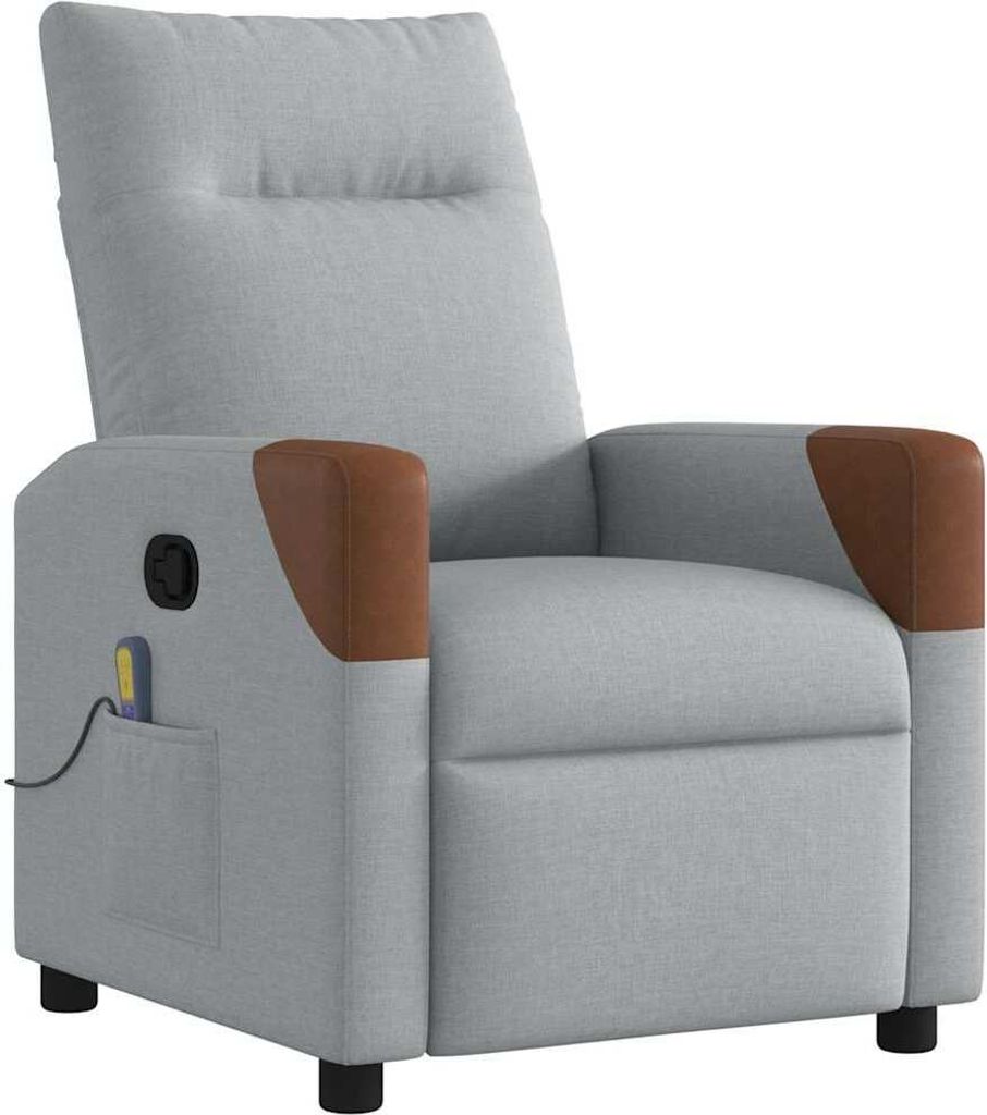 Massagesessel Hellgrau Stoff