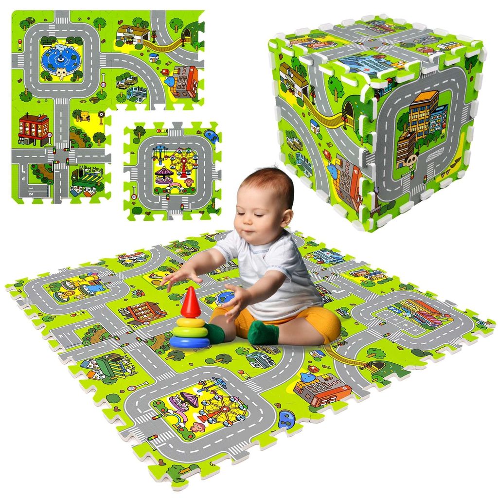 Tappetino educativo 90x90, composto da 9 pezzi in schiuma Immagine del prodotto 