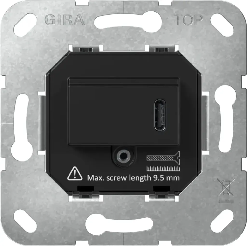 GIRA Prise SCHUKO 236300 avec chargeur USB Type C intégré et Insert