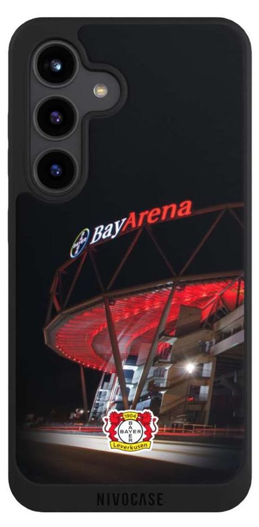 NIVOCASE Handyhülle für Samsung Galaxy S24 Hülle NIVOpure Case Schwarz Bayer 04 Leverkusen Offizielles Lizenzprodukt Stadion