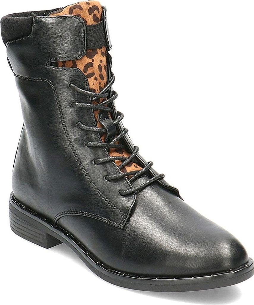 s.Oliver Damen Schnürstiefeletten in Schwarz, Größe 38