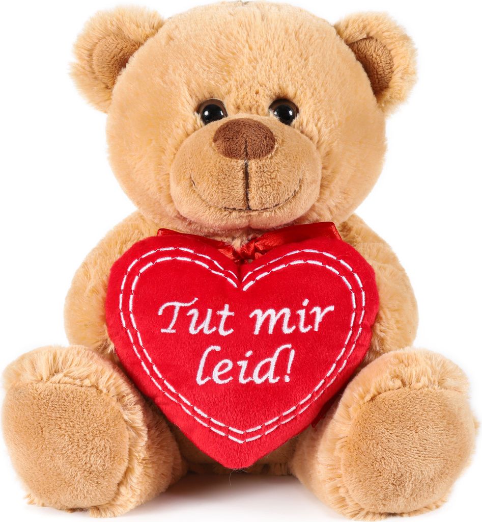 BRUBAKER Teddybär mit Herz Rot - Tut mir leid! - 25 cm Produktbild 
