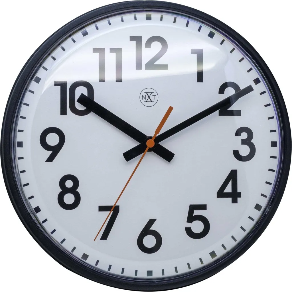 Horloge Murale Ronde 26cm Peter Noir nXt 7308ZW pour une Déco Scandinave