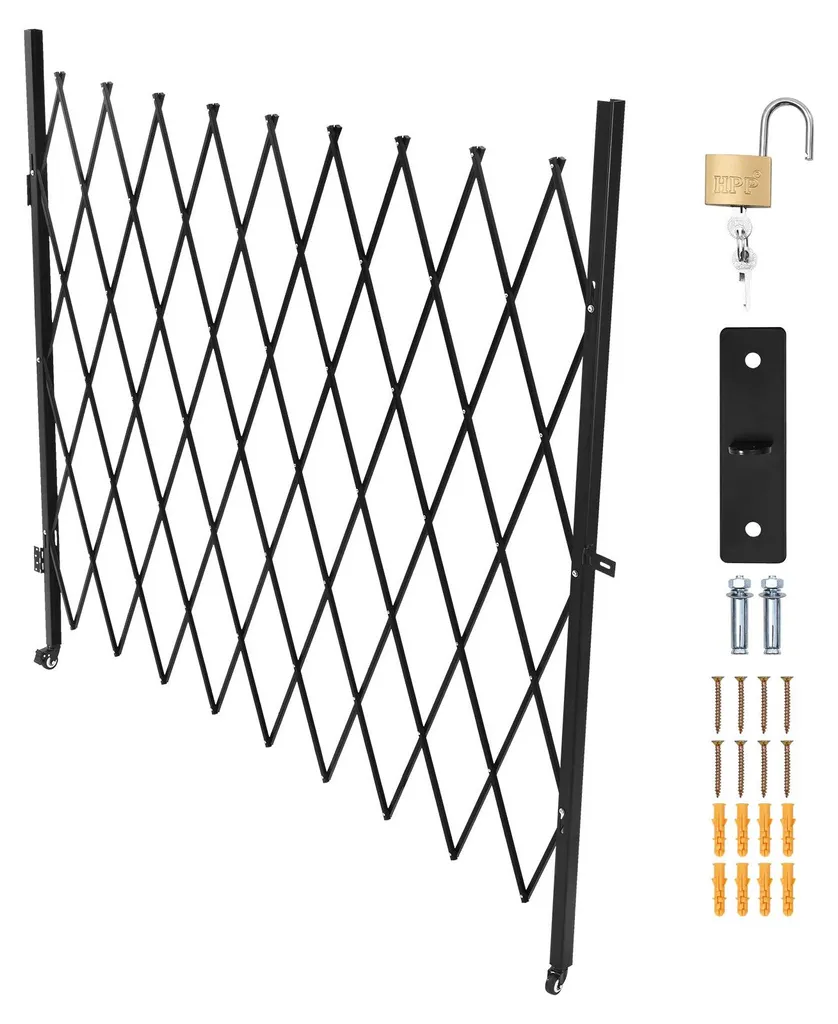 Grille de Sécurité Rétractable sur Roulettes pour Entrepôt et Garage