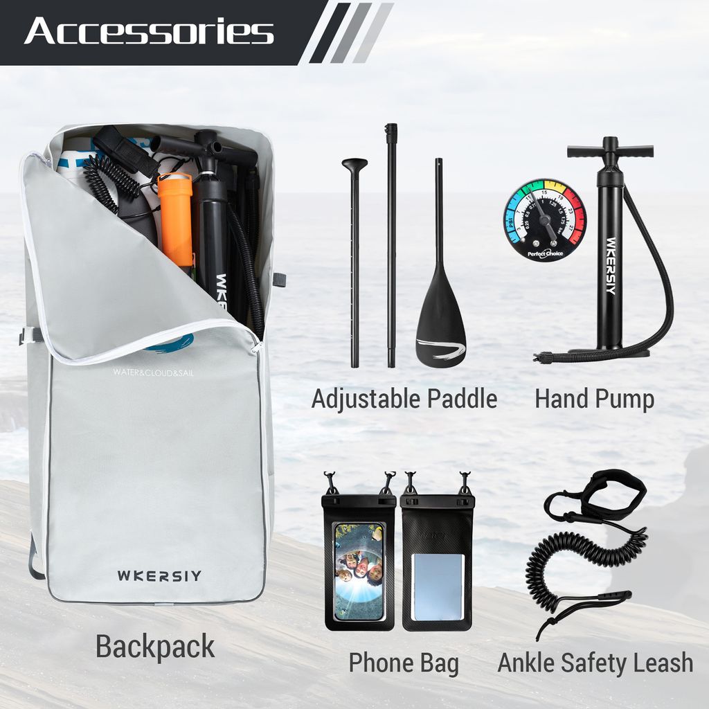 Aufblasbares Stand Up Paddle Board Rutschfestes Kajak SUP mit SUP Zubehör für Jugendliche und Erwachsene