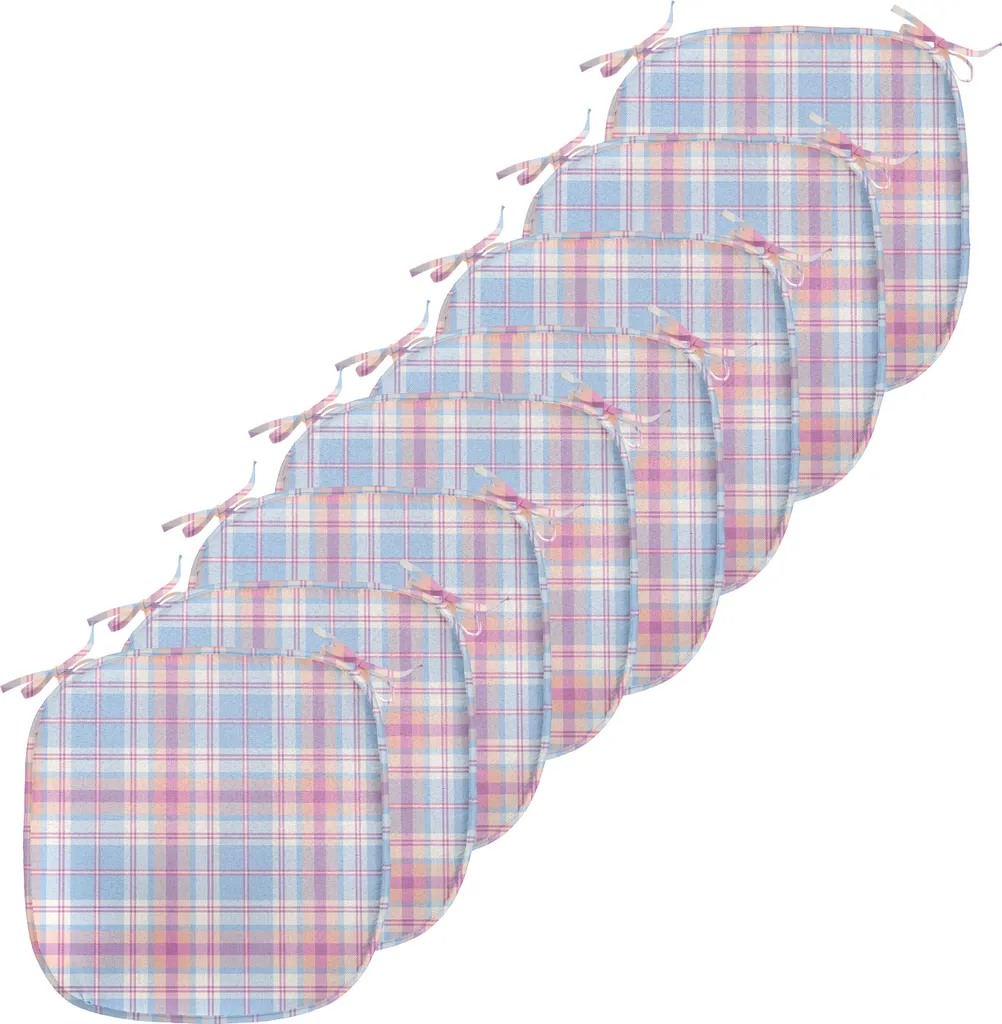 Coussin de chaise avec attaches lot de 8 imperméables pastel 40 cm