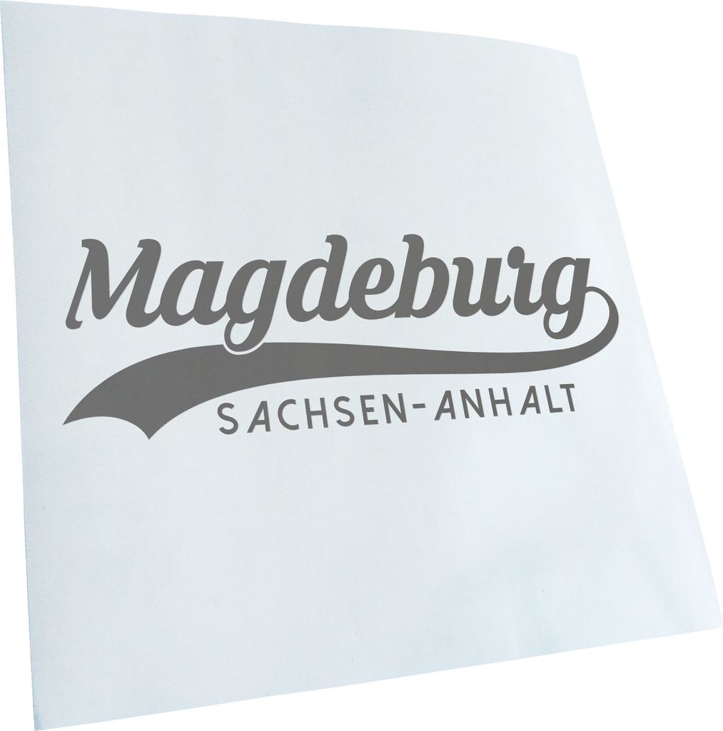 Kiwistar - Autoaufkleber - Magdeburg Sachsen-Anhalt - Grau - 50x16cm - Aufkleber für Auto, Laptop, Fahrrad, LKW, Motorrad mehrfarbig JDM Decal Racing