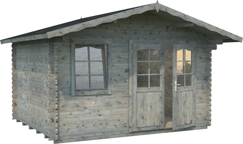 Palmako Gartenhaus Emma 10,4 m² - 34 mm Grau tauchimprägniert