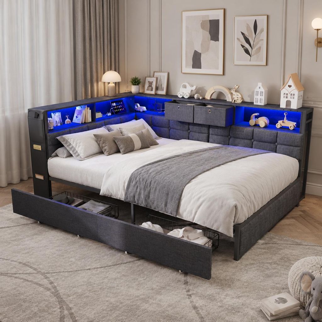Letto imbottito INONEFT, divano letto 140x200 cm, letto Immagine del prodotto 