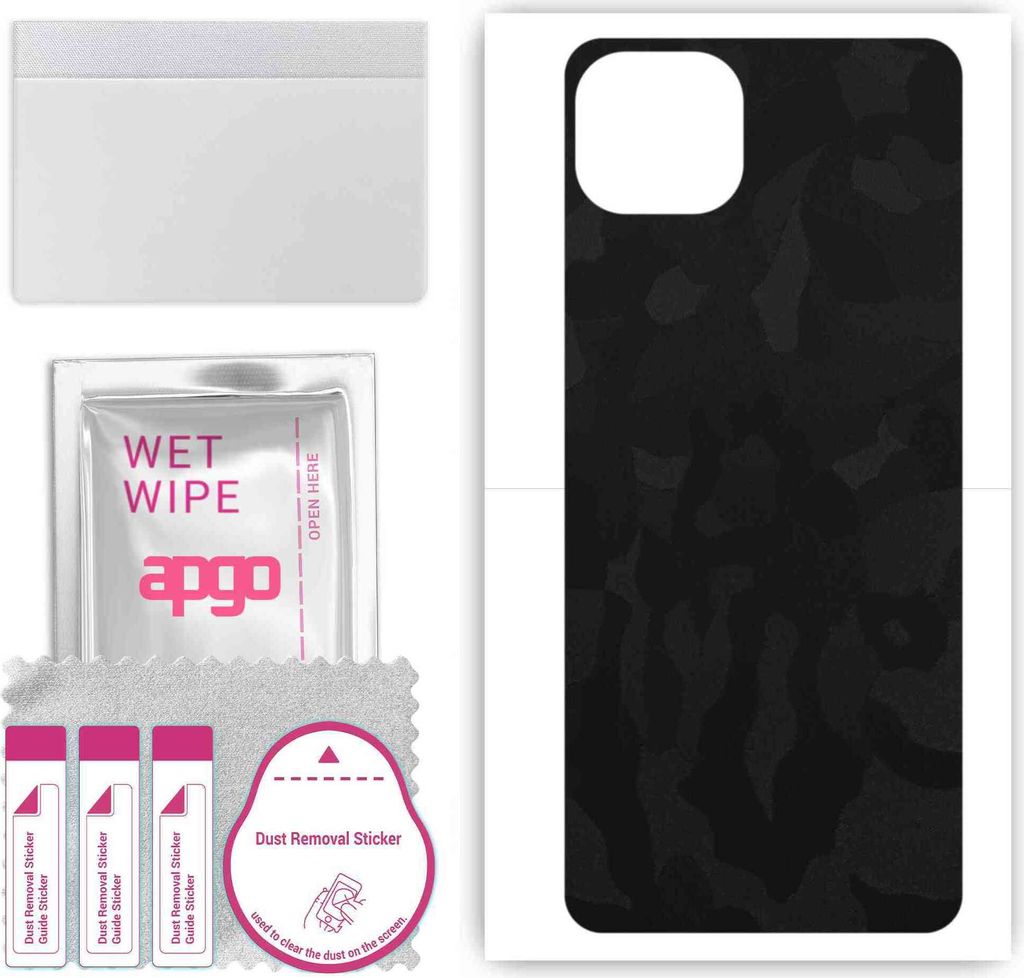 apgo Rückseite Schutzfolie, Skin, kompatibel mit Wiko T10, Hinten Displayschutzfolie aus Vinylfolie, kratzfest, einfache Montage - Schwarzes Tarnm...