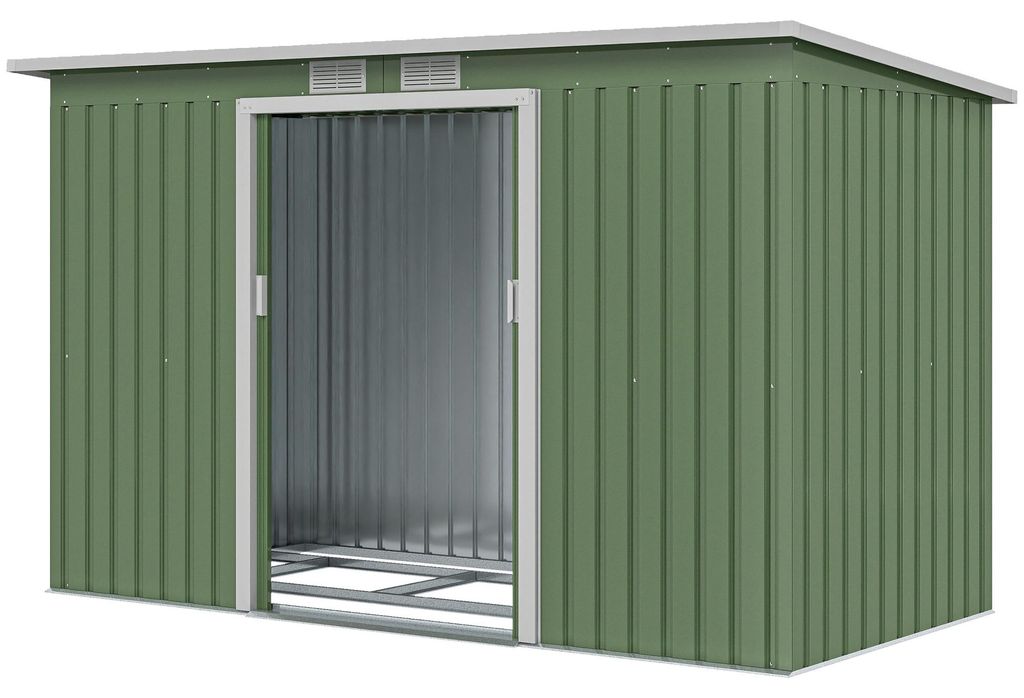 Casetta da giardino Outsunny con porta scorrevole, in Immagine del prodotto 