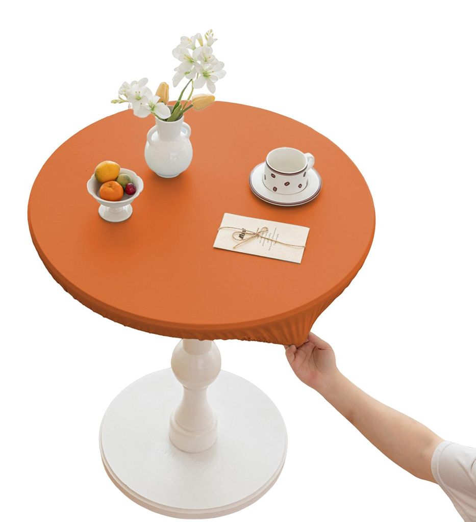 Runde, elastische Tischdecke, wasserdicht und abwischbar, für drinnen und draußen, Picknick, Küche, Essbereich, 61-119 cm