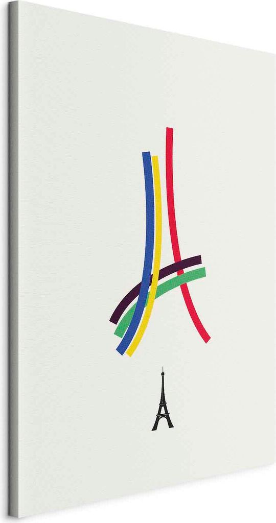 Italienischer Leinwand Leinwandbild - Eiffel Tower - Colorful Graphics - Abstraction 80x120 cm Abstrakt n-C-10042-b-a