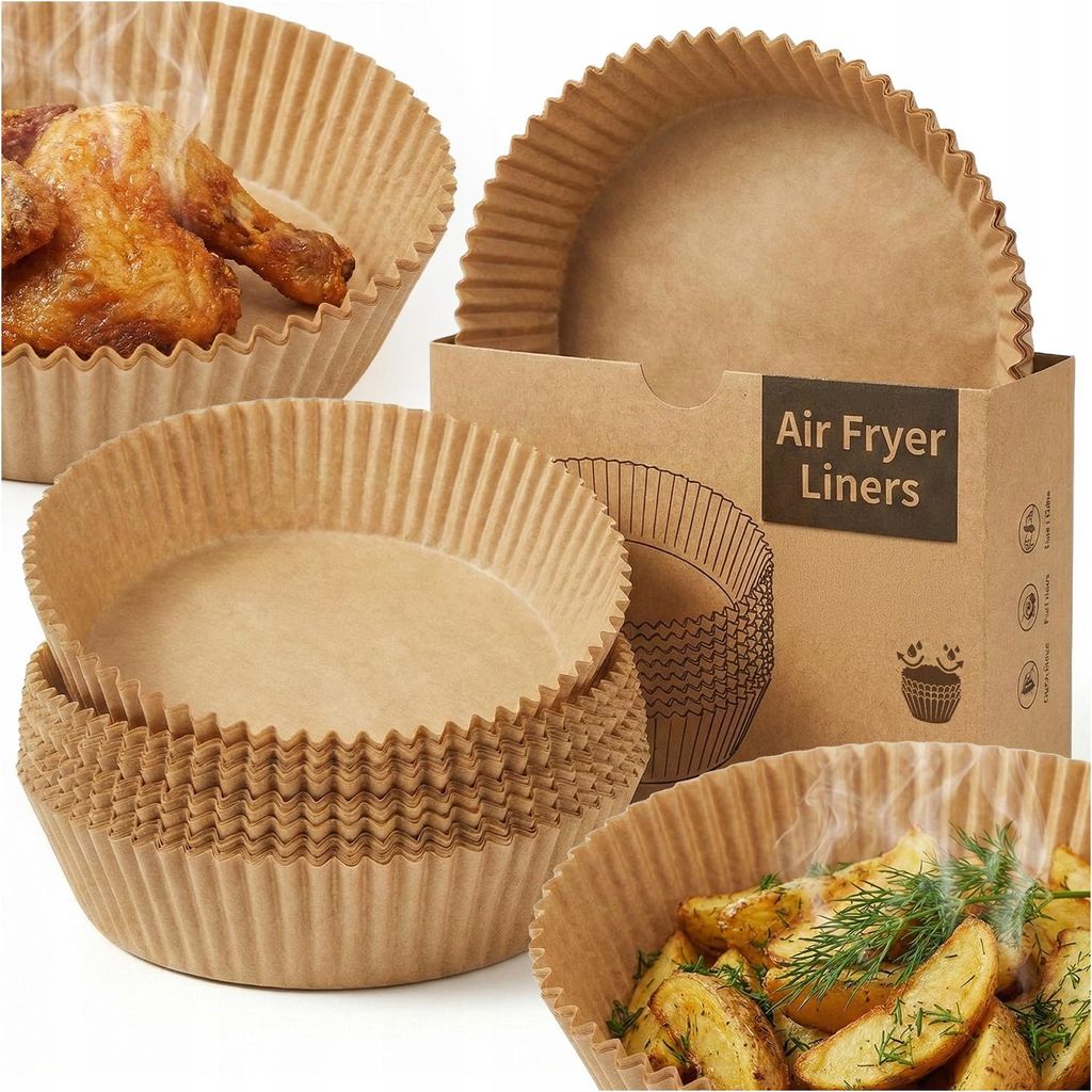Papierkartuschen für Heißluftfritteusen, fettarmes Backen, 100 Stück
