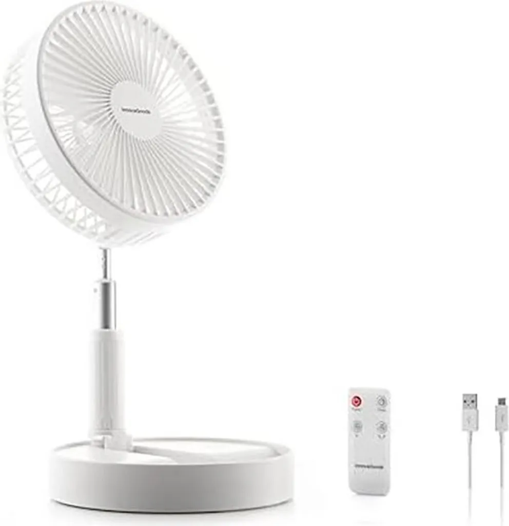 Ventilateur nomade pliable pour bureau et camping batterie 7200 mAh