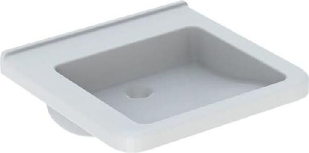 Geberit Selnova Comfort - Waschbecken Square, 550x525 mm, barrierefrei, ohne Überlauf, ohne Hahnloch, Weiß 500.787.01.7