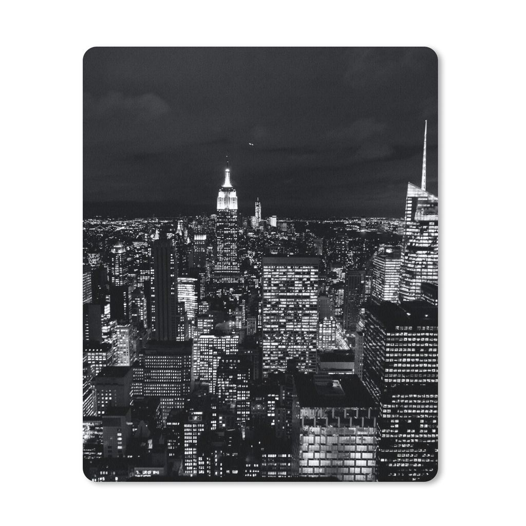 MuchoWow Mauspad Mousepad Skyline - Schwarz - Weiß - New York - Amerika 19x23 cm - Mousepads - Maus Mat - Pad - Mausunterlage - Mauspads - Spielen