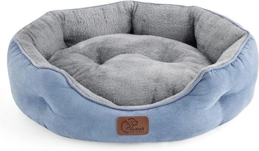 Panier pour chat rectangulaire bleu et déhoussable de 63 x 53 x 20 cm