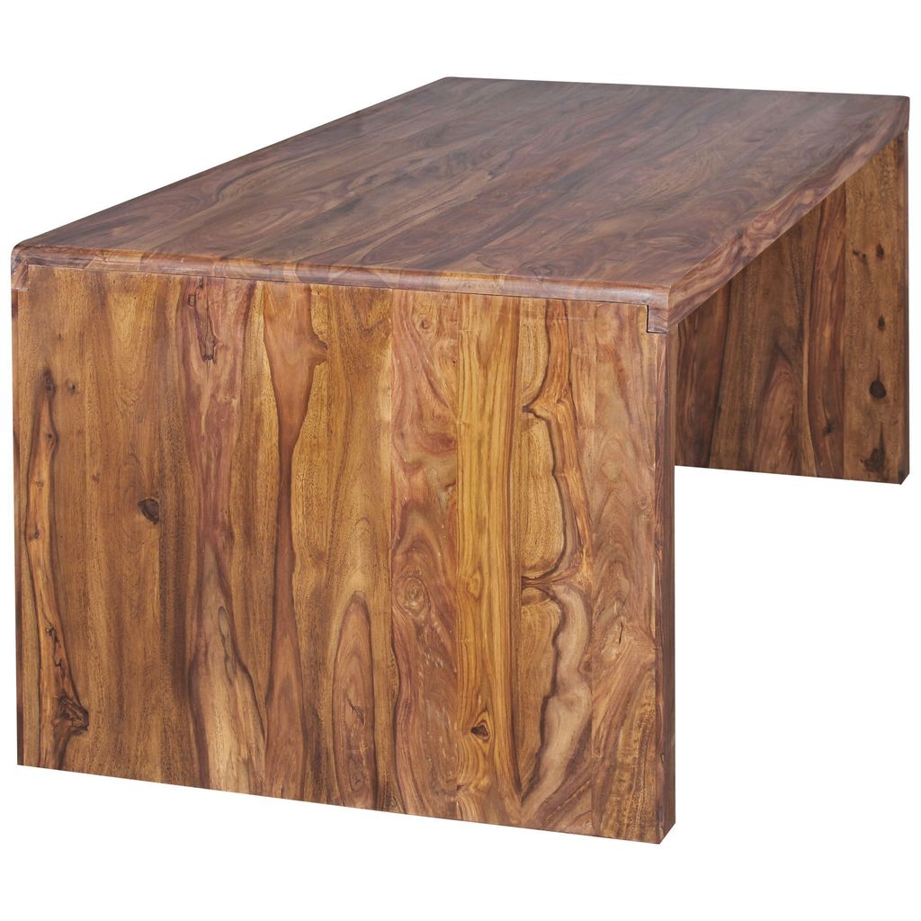 A wooden desk with a natural wood grain pattern.