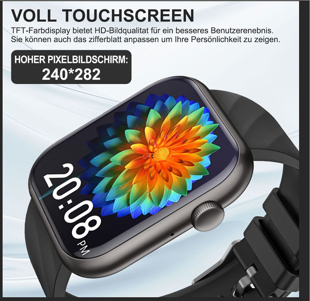 Smartwatch,Smartwatch Damen Herren,1.96"HD Fitness Tracker Produktbild 3