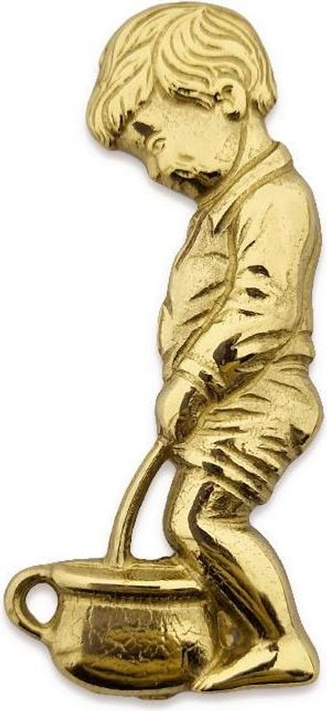 CombiCraft Messingschild 'Pinkelnder Junge - Gold'