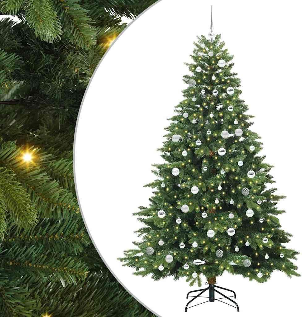 vidaXL Künstlicher Weihnachtsbaum mit 300 LEDs Grün 210 cm PE und PVC