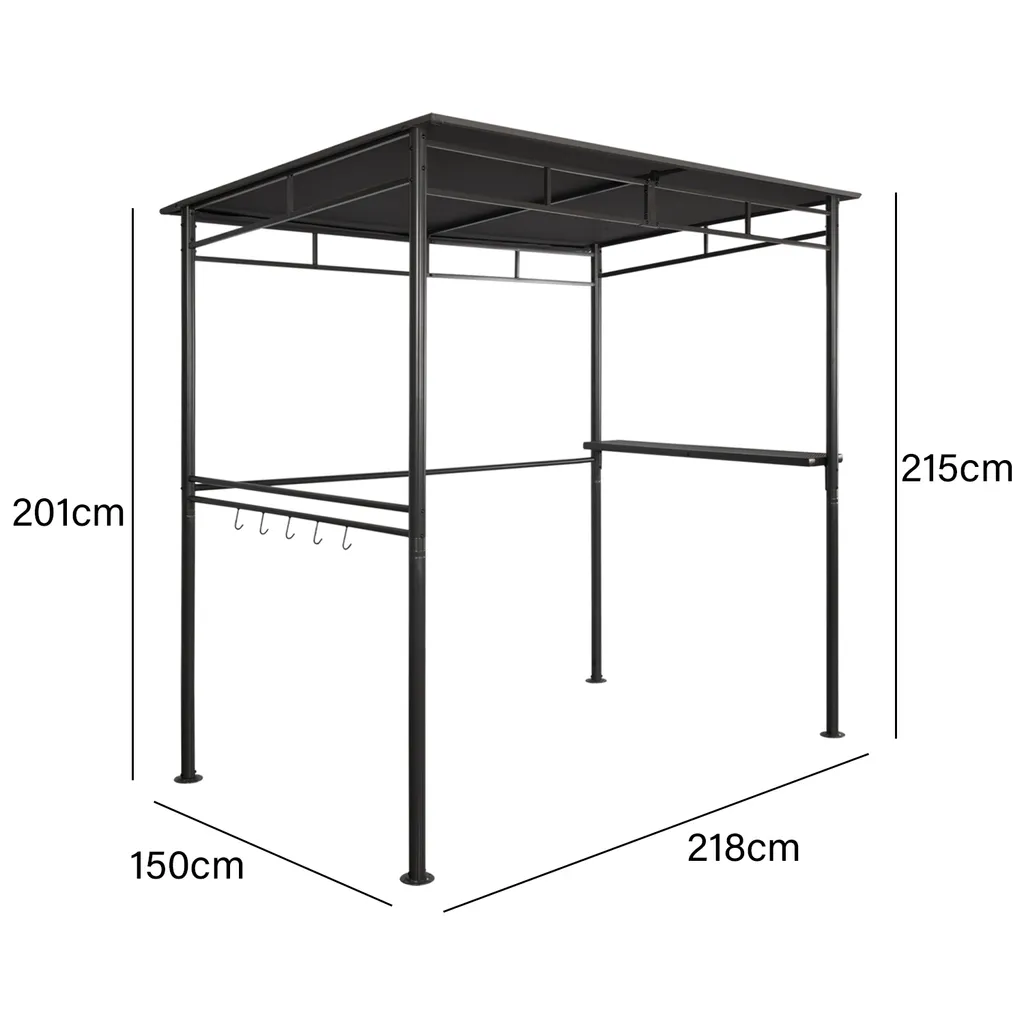 Pavillon de barbecue Angel Living tonnelle de jardin en acier anthracite - 4