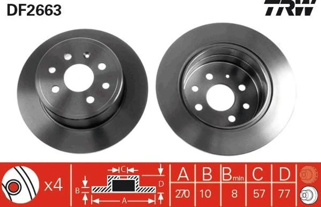 Restaurer le freinage Opel avec le Disque de frein TRW DF2663 OE 90297932