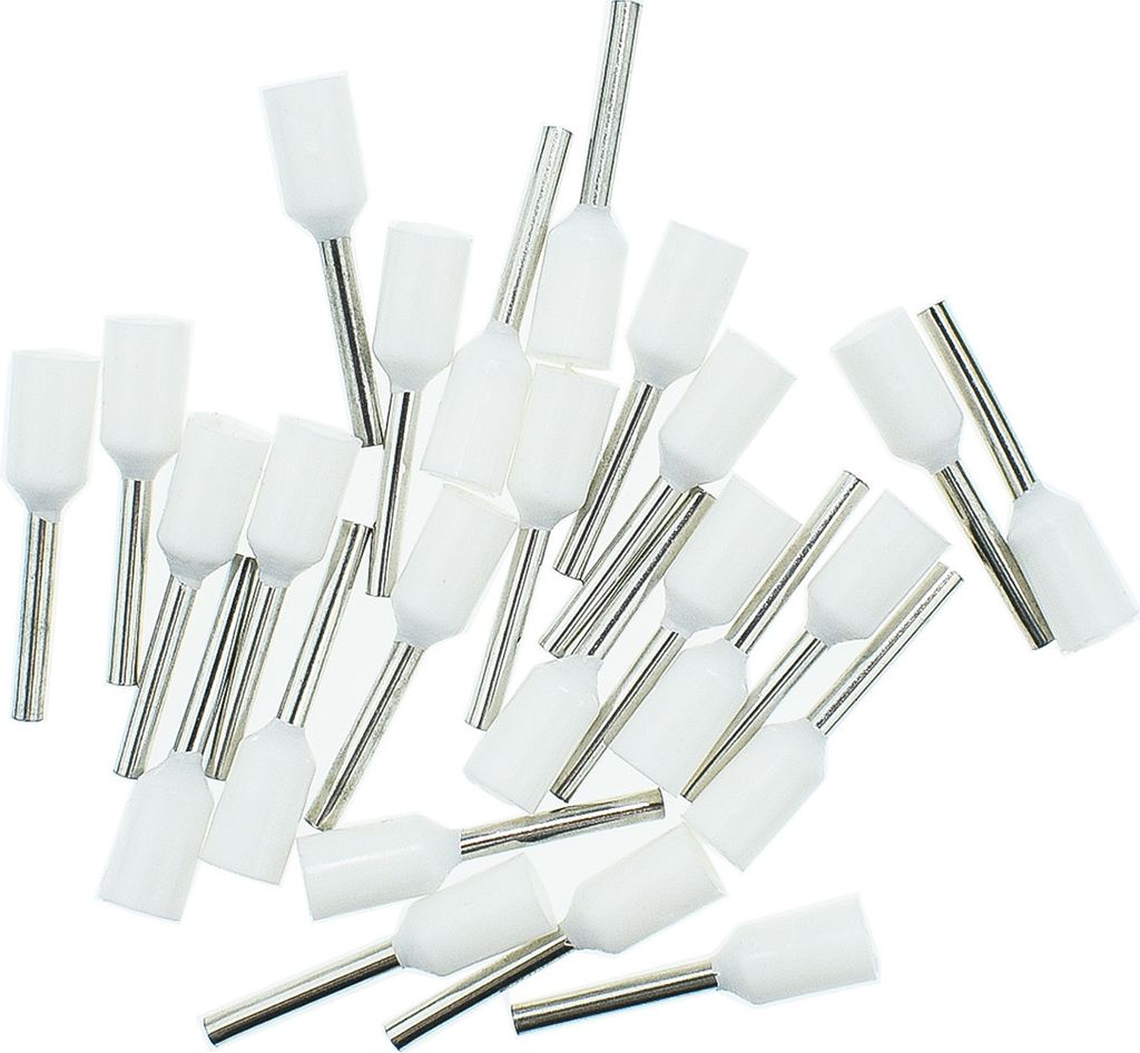 Aderendhülsen 0,50mm² (weiß), isoliert, 25 Stück