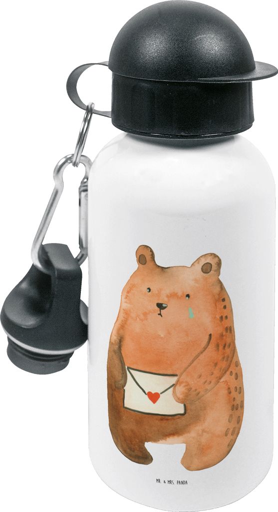 Mr. & Mrs. Panda Trinkflasche Bär Vermissen - Weiß - Geschenk, Kinder, Freund, Wasserflasche, Unglücklich Verliebt, Liebeskummer, Kindergarten, ...